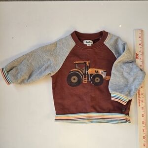 Hatley Kids Tractor Sweatshirt - Brown and Gray